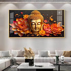 Peaceful Buddha with Lotus Spiritual Decor Acrylic wall painting