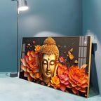 Peaceful Buddha with Lotus Spiritual Decor Acrylic wall painting