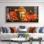 Peaceful Buddha with Lotus Spiritual Decor Acrylic wall painting