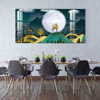Golden Deer Moonlight Landscape Artistic Premium Acrylic wall painting