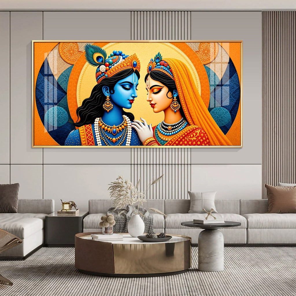 Divine Radha Krishna Love Art Premium Acrylic wall painting