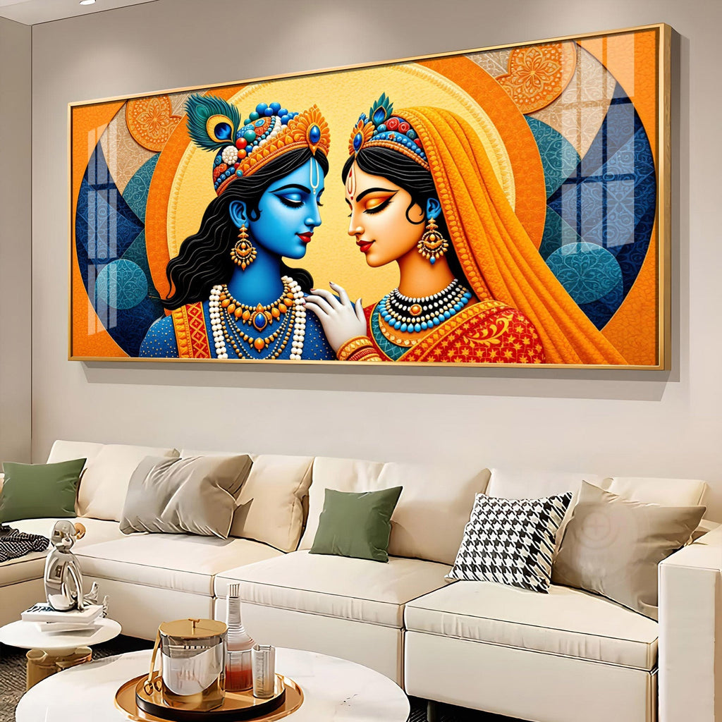 Divine Radha Krishna Love Art Premium Acrylic wall painting
