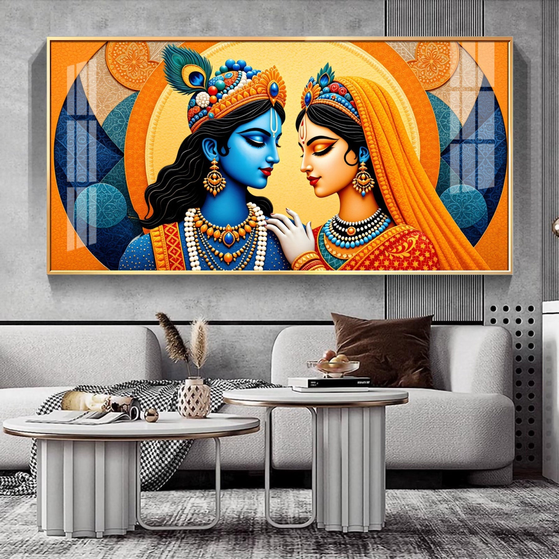 Divine Radha Krishna Love Art Premium Acrylic wall painting