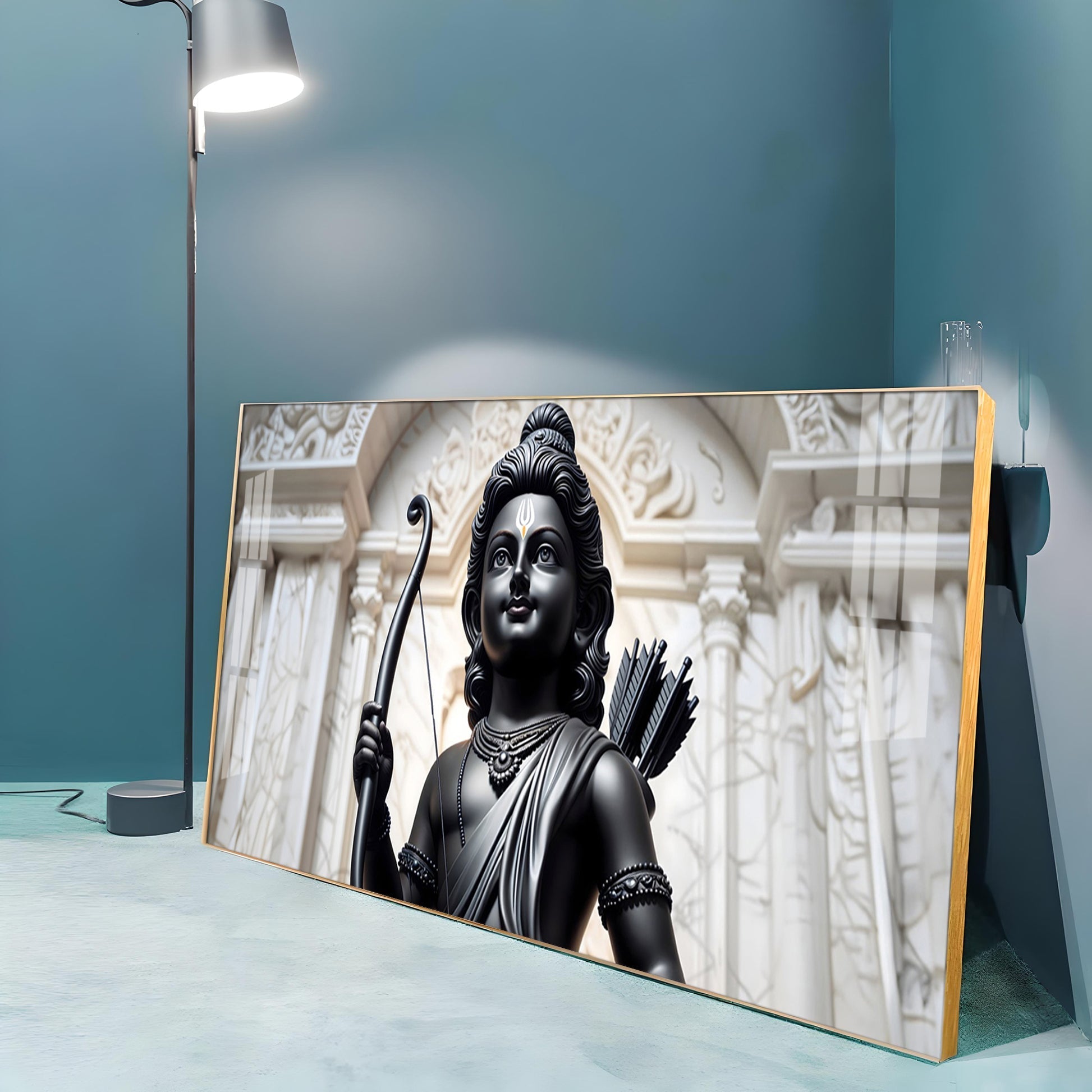 Classic Shree Ram Black & Gold Theme Acrylic wall painting