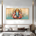 Divine Lord Ganesha Floral Art Premium Acrylic wall painting