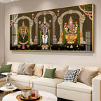 Divine Tirupati Balaji with Lakshmi Padmavati Premium Acrylic wall painting