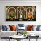 Divine Tirupati Balaji with Lakshmi Padmavati Premium Acrylic wall painting