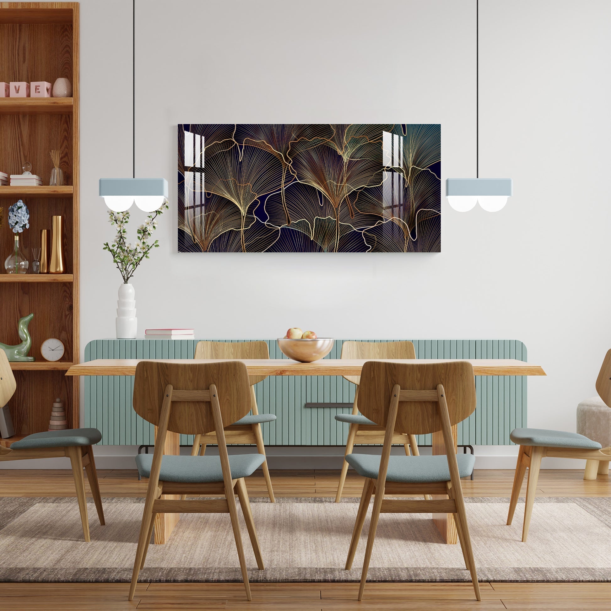 Luxury Golden Leaf Abstract Modern Art Acrylic wall painting
