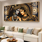 Royal Radha Krishna Golden Art Premium Acrylic wall painting