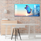 Elegant Blue Butterfly Artistic Landscape acrylic wall painting