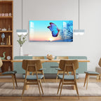 Elegant Blue Butterfly Artistic Landscape acrylic wall painting