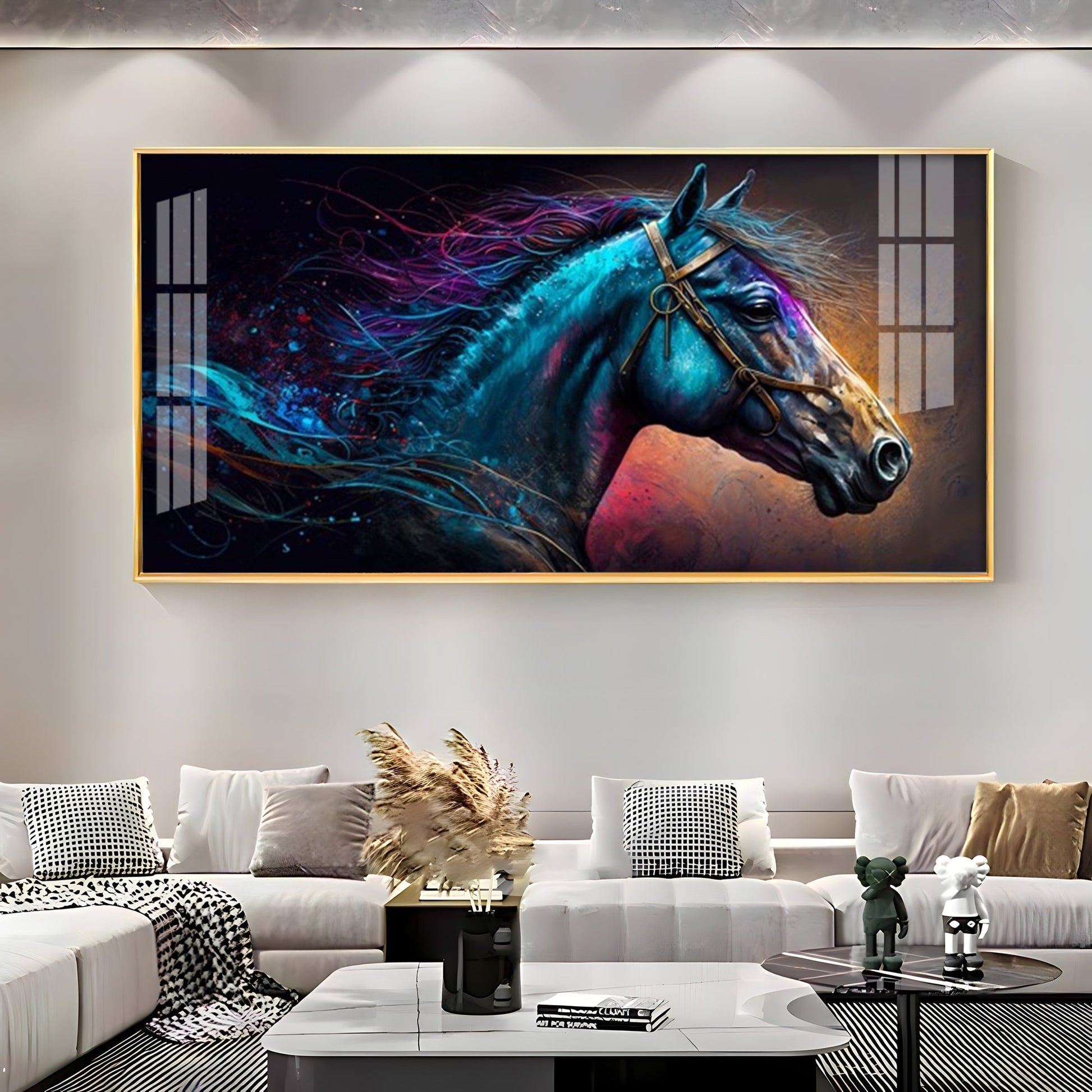 Colorful Horse Head Modern Wall Decor acrylic wall painting
