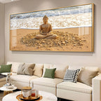 Peaceful Buddha Meditation Beach Scene acrylic wall painting