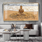 Peaceful Buddha Meditation Beach Scene acrylic wall painting