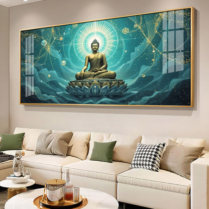 Divine Buddha Aura Meditation Scene acrylic wall painting