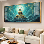 Divine Buddha Aura Meditation Scene acrylic wall painting