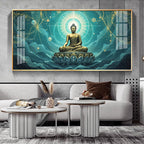 Divine Buddha Aura Meditation Scene acrylic wall painting