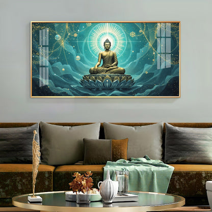 Divine Buddha Aura Meditation Scene acrylic wall painting