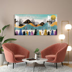 Colorful Abstract Forest Deer Landscape acrylic wall painting