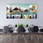 Colorful Abstract Forest Deer Landscape acrylic wall painting