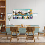 Colorful Abstract Forest Deer Landscape acrylic wall painting