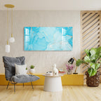 Elegant Blue Marble Abstract Texture acrylic wall painting
