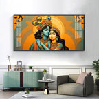 Divine Radha Krishna Love Spiritual Art acrylic wall painting