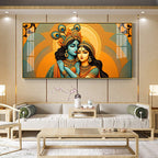 Divine Radha Krishna Love Spiritual Art acrylic wall painting