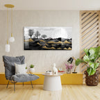 Luxury Black Gold Landscape Abstract Nature Art acrylic wall painting