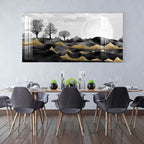 Luxury Black Gold Landscape Abstract Nature Art acrylic wall painting