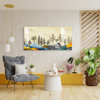 Modern Colorful Mountain Landscape with Trees Art acrylic wall painting