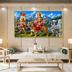 Spiritual Durga Mata Acrylic Artwork with Himalayan Background for Home Decoration