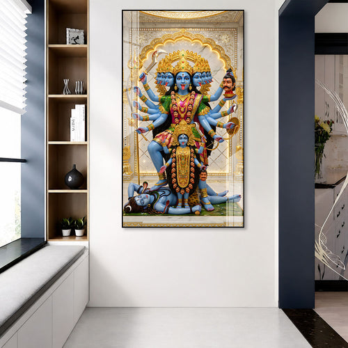 Hindu Goddess Mahakali Premium Acrylic Wall Art for Home Temple and Office Decor