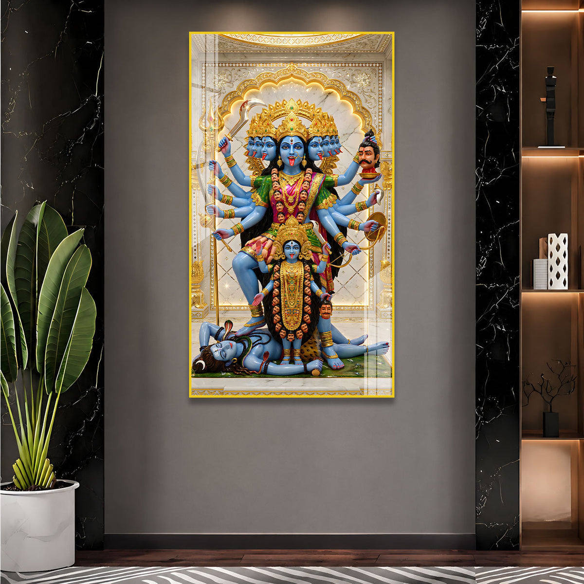 Hindu Goddess Mahakali Premium Acrylic Wall Art for Home Temple and Office Decor