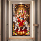 Goddess Durga with Sacred Weapons Premium Acrylic Wall Art for Living Room