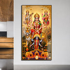 Maa Durga with Goddess Lakshmi and Saraswati Acrylic Wall Art for Home Decor