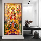 Durga Lakshmi Saraswati Kali Acrylic Painting for Living Room Wall Decoration