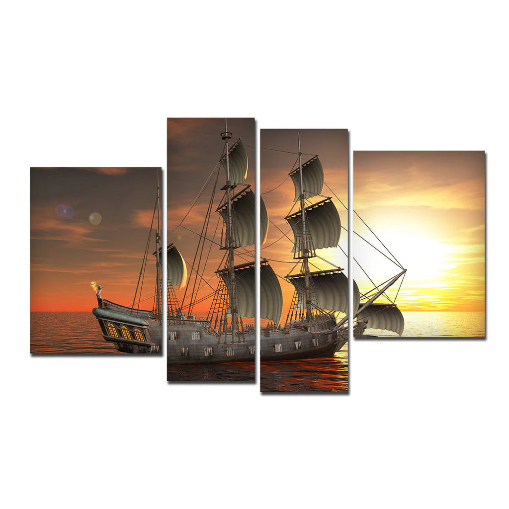 A Sailing Boat Premium Canvas Bedroom Wall Painting DECORMANTRA