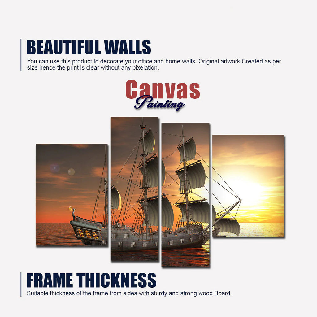 A Sailing Boat Premium Canvas Bedroom Wall Painting DECORMANTRA