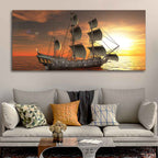 A Sailing Boat Premium Canvas Wall Painting DECORMANTRA