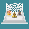 Modern Divine Beautiful Wall Hanging Wooden Temple/ Pooja Mandir Design with Shelf, Brownn Color - Decor Mantra 