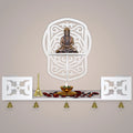 Unique Modern Designer Beautiful Wall Hanging Wooden Temple/ Pooja Mandir Design with Shelf, White Color - Decor Mantra 