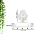 Beautiful Designer Pattern Wall Hanging Wooden Temple/ Pooja Mandir Design with Shelf, White Color - Decor Mantra 