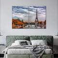 A View of Eiffel Tower and Seine River Bedroom Wall Painting DECORMANTRA