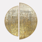 Abstract Acrylic with Golden Glitter Art Semi Circle Frames Set Of 2 - Decor Mantra 