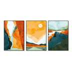 Abstract Art Landscape Floating Canvas Wall Painting Set of Three DECORMANTRA