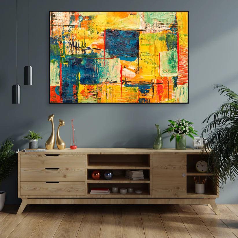 Abstract Art Wall Painting Floating Canvas - Decor Mantra 