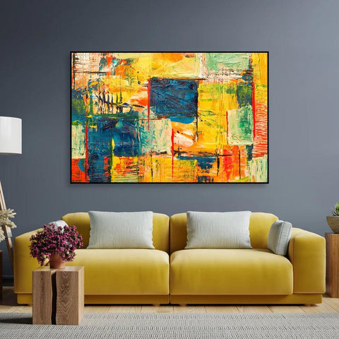 Abstract Art Wall Painting Floating Canvas - Decor Mantra 