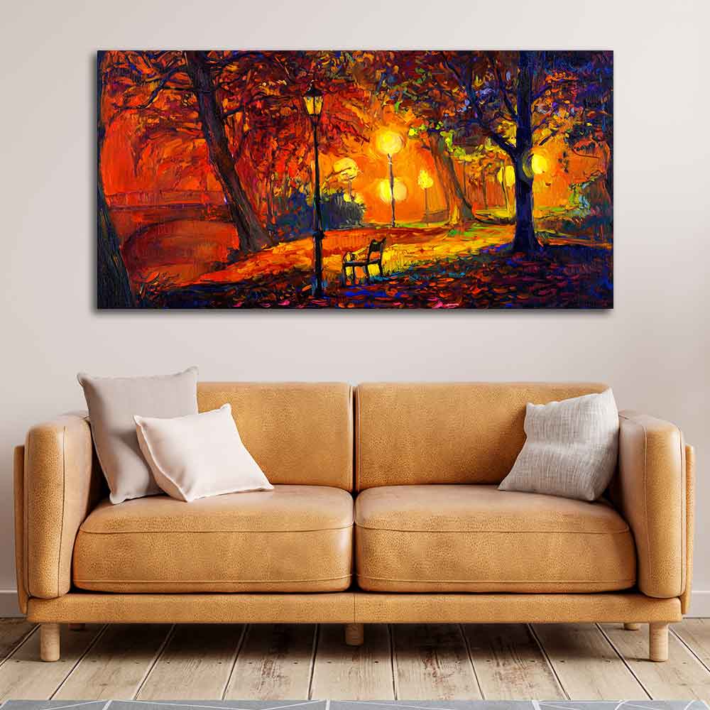 Abstract Art scenery of Park Wall Painting DECORMANTRA