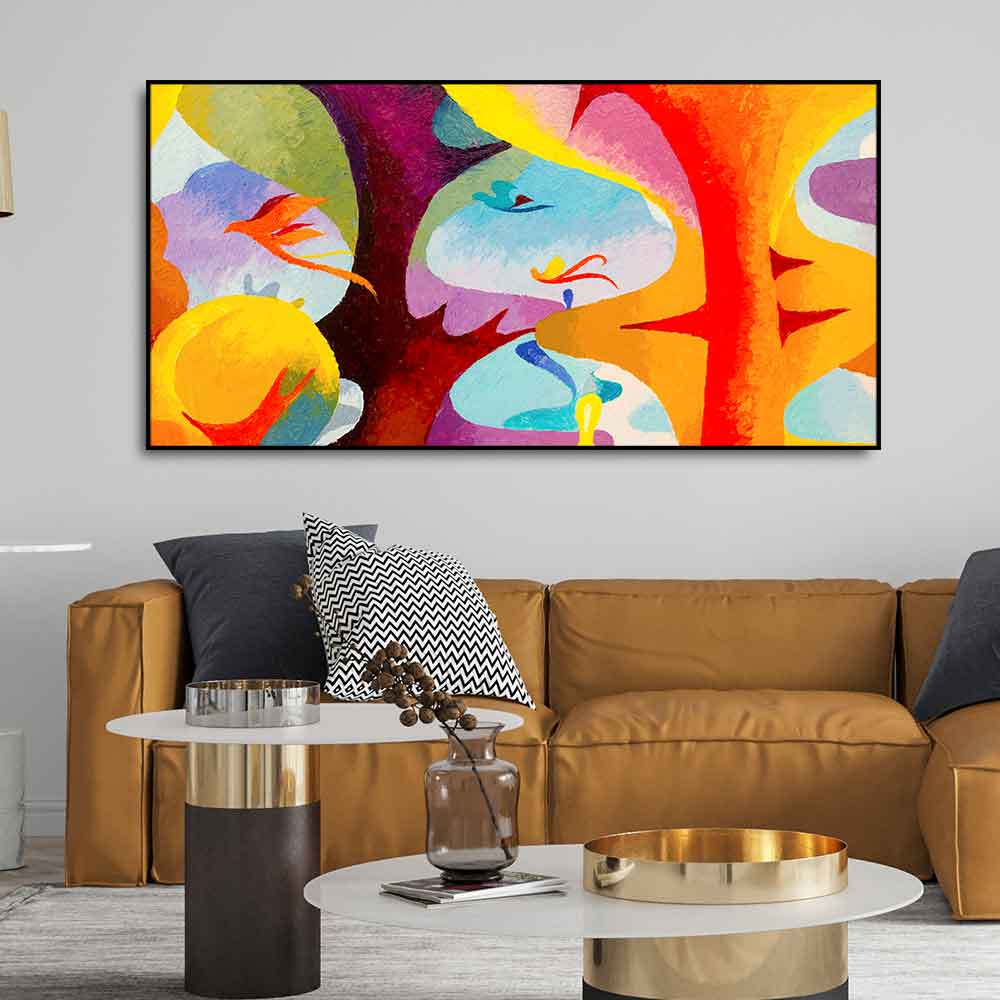 Abstract Bird Flying Premium Canvas Wall Painting DECORMANTRA